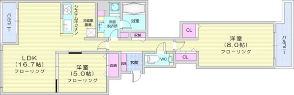 西１８丁目駅 徒歩5分 10階の物件間取画像